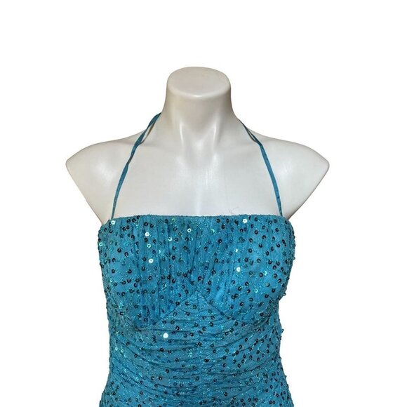 Betsey Johnson Punk Princess Blue Sequin Soutache Mermaid Dress Size 10 MEDIUM - Picture 7 of 10